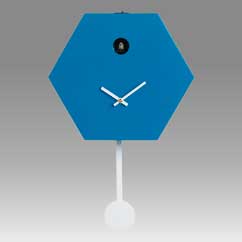 Contemporary cuckoo clock Art.honey 2600 lacquered with acrilic color blue